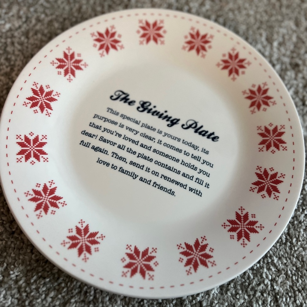 Red Snowflake The Giving Plate